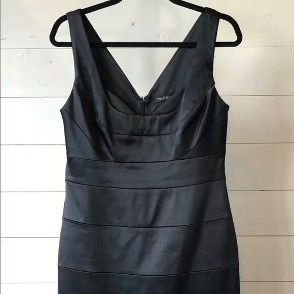 White House Black Market Dresses & Skirts - WHBM‎ 10 Black Satin Sleeveless Layered Cocktail Dress